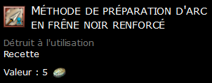 Méthode de préparation d'arc en frêne noir renforcé