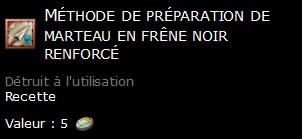 Méthode de préparation de marteau en frêne noir renforcé