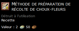 Méthode de préparation de récolte de choux-fleurs