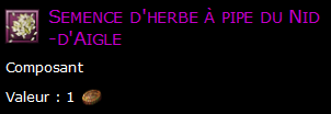 Semence d'herbe à pipe du Nid-d'Aigle