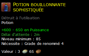 Potion bouillonnante sophistiquée