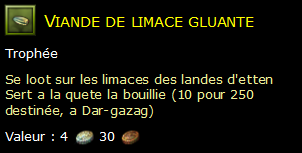 Viande de limace gluante