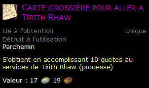 Carte grossière pour aller a Tirith Rhaw