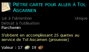 Piètre carte pour aller à Tol Ascarnen