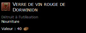 Verre de vin rouge de Dorwinion