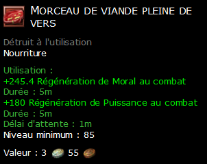 Morceau de viande pleine de vers