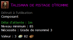 Talisman de pistage d'Homme