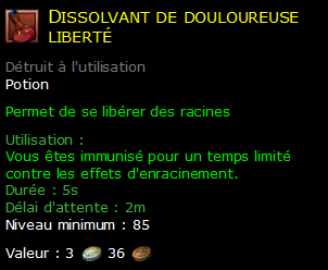 Dissolvant de douloureuse liberté