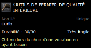 Outils de fermier de qualité inférieure