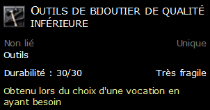 Outils de bijoutier de qualité inférieure
