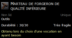 Marteau de forgeron de qualité inférieure