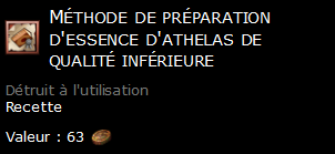 Méthode de préparation d'essence d'athelas de qualité inférieure