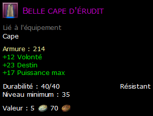 Belle cape d'érudit