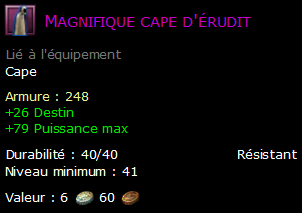 Magnifique cape d'érudit