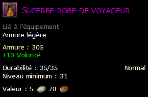 Superbe robe de voyageur