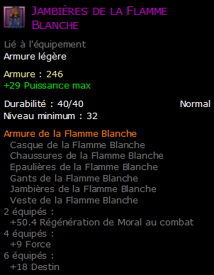 Jambières de la Flamme Blanche