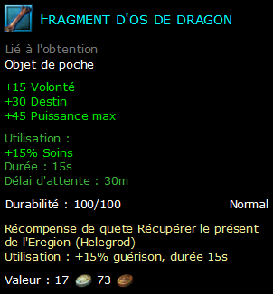 Fragment d'os de dragon