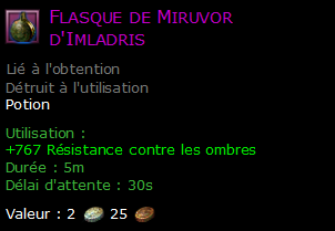 Flasque de Miruvor d'Imladris