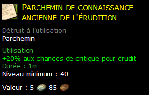 Parchemin de connaissance ancienne de l'érudition