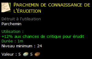 Parchemin de connaissance de l'érudition