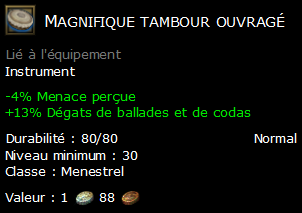 Magnifique tambour ouvragé