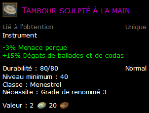 Tambour sculpté à la main