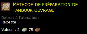 Méthode de préparation de tambour ouvragé