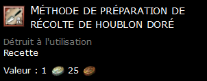 Méthode de préparation de récolte de houblon doré