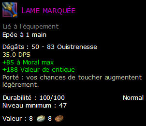 Lame marquée