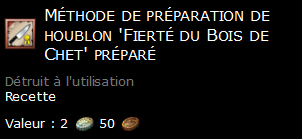 Méthode de préparation de houblon 'Fierté du Bois de Chet' préparé