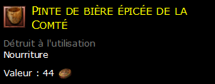 Pinte de bière épicée de la Comté