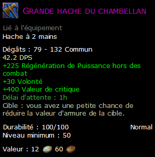 Grande hache du chambellan