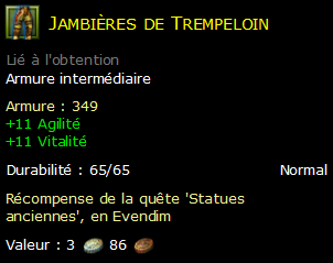 Jambières de Trempeloin