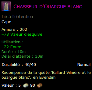 Chasseur d'Ouargue blanc