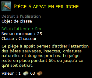 Piège à appât en fer riche