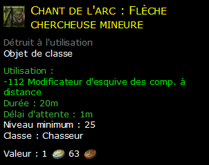 Chant de l'arc : Flèche chercheuse mineure