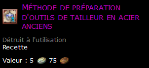 Méthode de préparation d'outils de tailleur en acier anciens