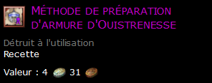 Méthode de préparation d'armure d'Ouistrenesse