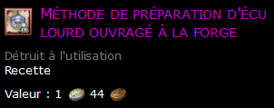 Méthode de préparation d'écu lourd ouvragé à la forge