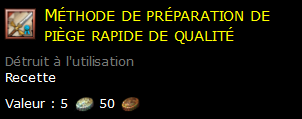 Méthode de préparation de piège rapide de qualité