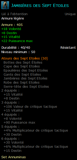 Jambières des Sept Etoiles