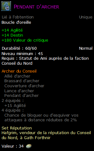 Pendant d'archer