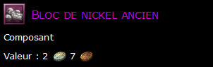 Bloc de nickel ancien