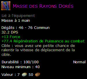 Masse des Rayons Dorés