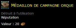 Médaillon de campagne orque