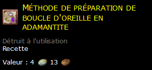 Méthode de préparation de boucle d'oreille en adamantite