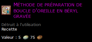 Méthode de préparation de boucle d'oreille en béryl gravée