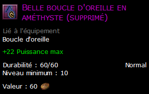 Belle boucle d'oreille en améthyste (supprimé)