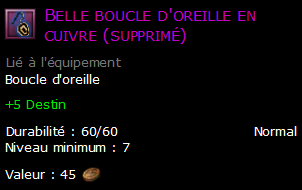 Belle boucle d'oreille en cuivre (supprimé)