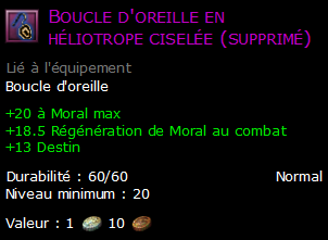 Boucle d'oreille en héliotrope ciselée (supprimé)